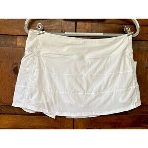 🥰NWT$78 Lululemon Pace Rival MR Skirt Long - White - Size 8